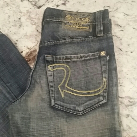 Rock & Republic EUC Dark Jeans 28 Button Fly C2 - Picture 2 of 8